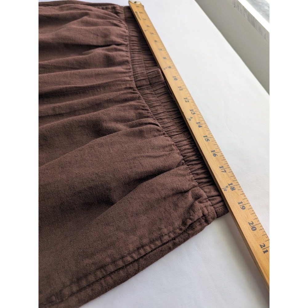 Old Navy Super Wide Leg Pants Women XL Brown Linen Blend High Rise Comfort Boho - Picture 7 of 11